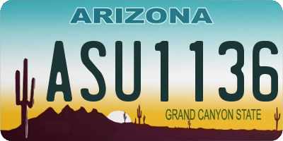 AZ license plate ASU1136
