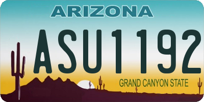 AZ license plate ASU1192