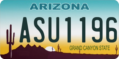 AZ license plate ASU1196