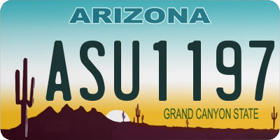 AZ license plate ASU1197