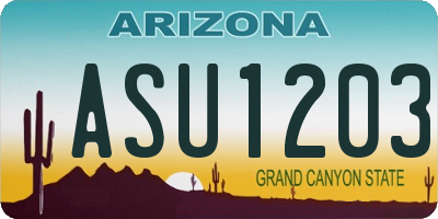 AZ license plate ASU1203