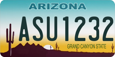 AZ license plate ASU1232