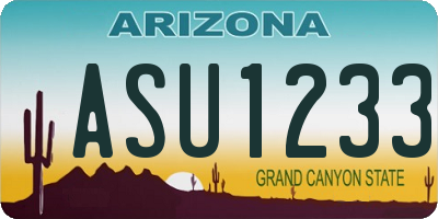AZ license plate ASU1233