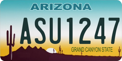 AZ license plate ASU1247