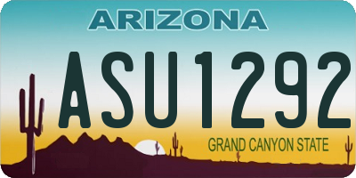 AZ license plate ASU1292