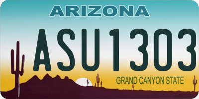 AZ license plate ASU1303