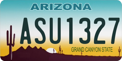 AZ license plate ASU1327