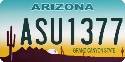 AZ license plate ASU1377