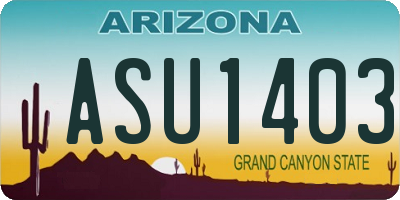 AZ license plate ASU1403