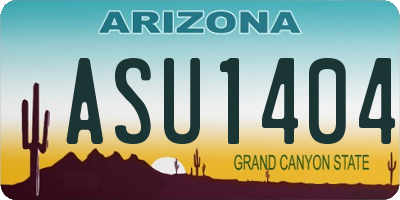 AZ license plate ASU1404