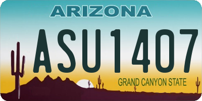AZ license plate ASU1407