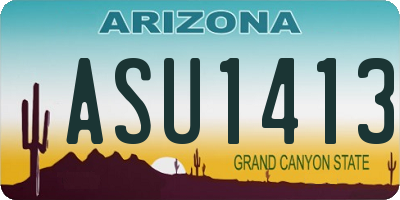 AZ license plate ASU1413