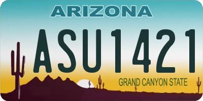 AZ license plate ASU1421