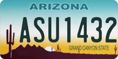 AZ license plate ASU1432