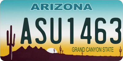AZ license plate ASU1463