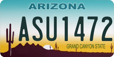 AZ license plate ASU1472