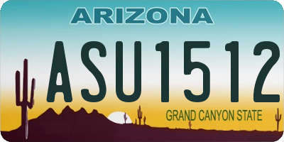 AZ license plate ASU1512