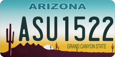 AZ license plate ASU1522