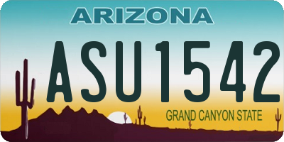 AZ license plate ASU1542