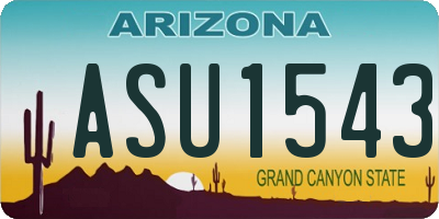 AZ license plate ASU1543