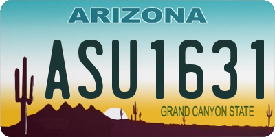 AZ license plate ASU1631