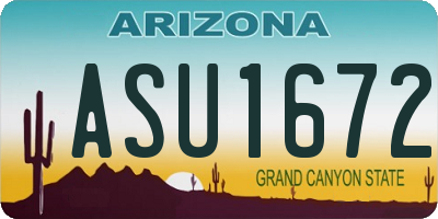 AZ license plate ASU1672