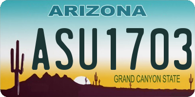 AZ license plate ASU1703