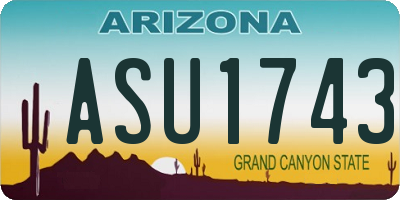 AZ license plate ASU1743