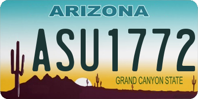 AZ license plate ASU1772