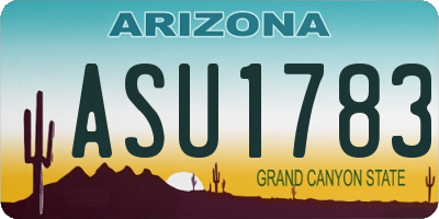 AZ license plate ASU1783