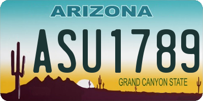 AZ license plate ASU1789