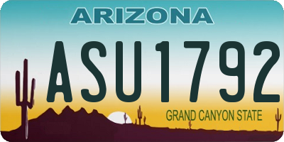 AZ license plate ASU1792
