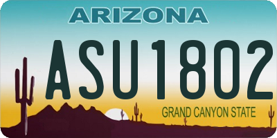 AZ license plate ASU1802