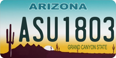 AZ license plate ASU1803