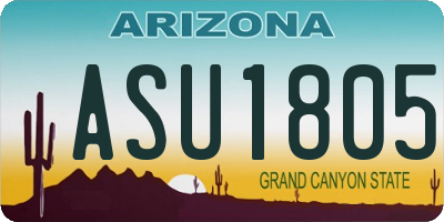 AZ license plate ASU1805