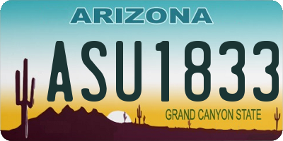 AZ license plate ASU1833