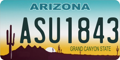 AZ license plate ASU1843