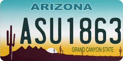 AZ license plate ASU1863
