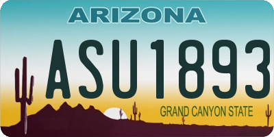 AZ license plate ASU1893