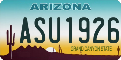 AZ license plate ASU1926