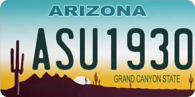 AZ license plate ASU1930
