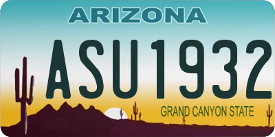 AZ license plate ASU1932