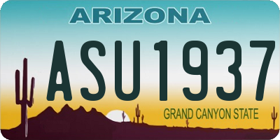 AZ license plate ASU1937