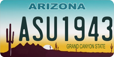 AZ license plate ASU1943