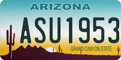AZ license plate ASU1953