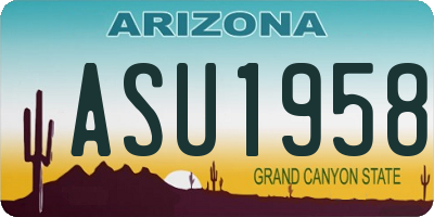AZ license plate ASU1958