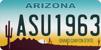 AZ license plate ASU1963