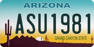 AZ license plate ASU1981