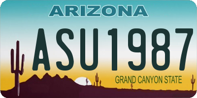 AZ license plate ASU1987