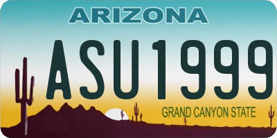 AZ license plate ASU1999